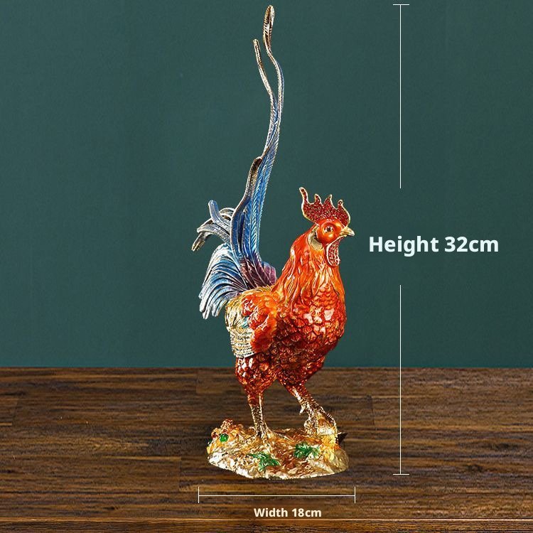 EXQUISITE ORNATE ROOSTER SCULPTURE - Image 6