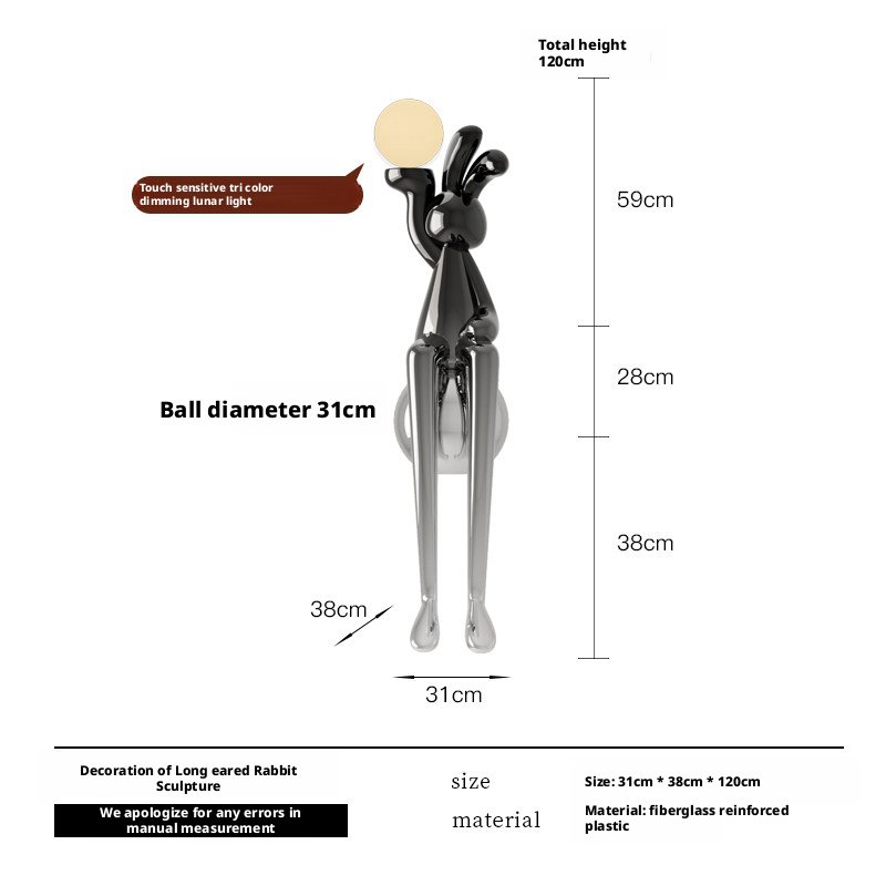 "Modern Times Luxury" Abstract Long-Eared Rabbit Sculpture – Elegant Reception Statement - Image 7