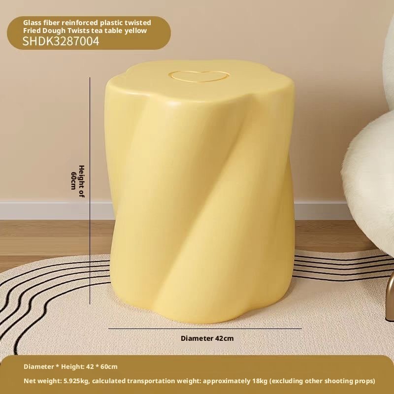 "Twist Hemp" Cotton Candy Side Table: A Cheerful Twist of Style & Function - Image 9