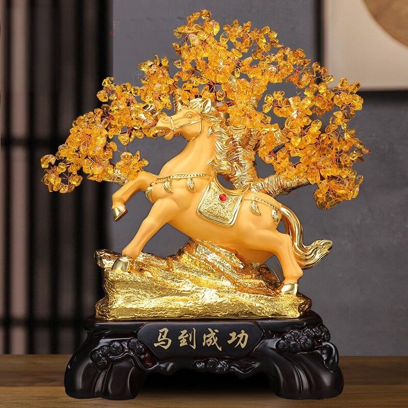 CRYSTAL STONES FENG SHUI FORTUNE MONEY TREE ORNAMENT - Image 4