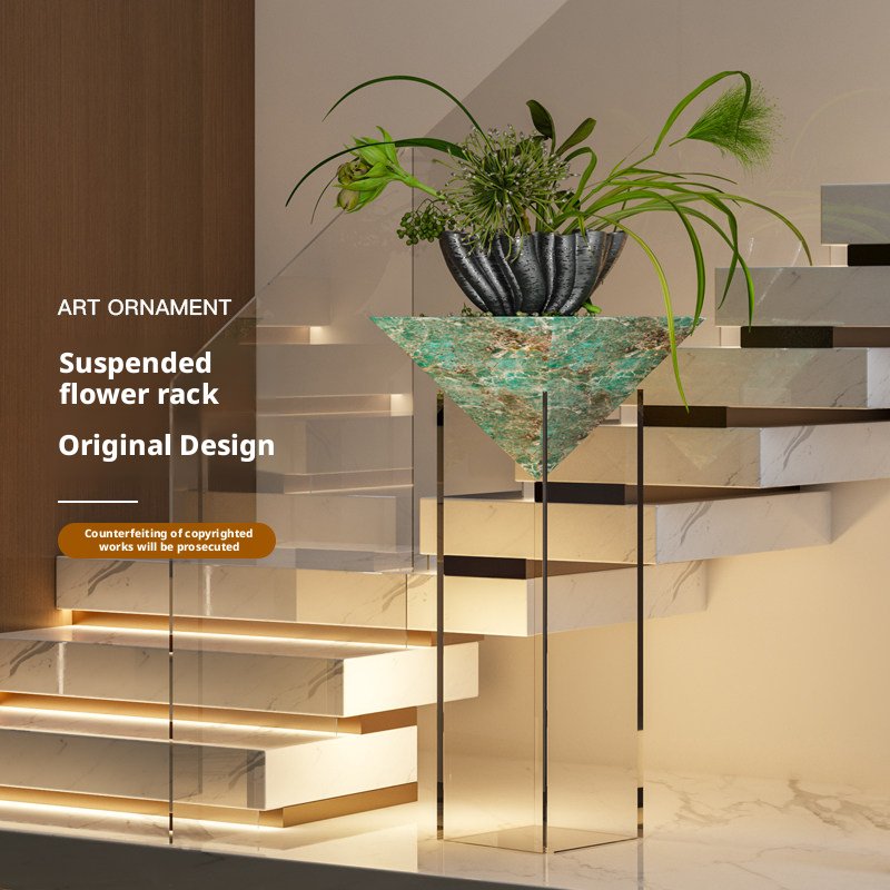 "Modern Times Luxury" Italian-Style Marble Floating Plant Stand – Minimalist Elegance Redefined - Image 3