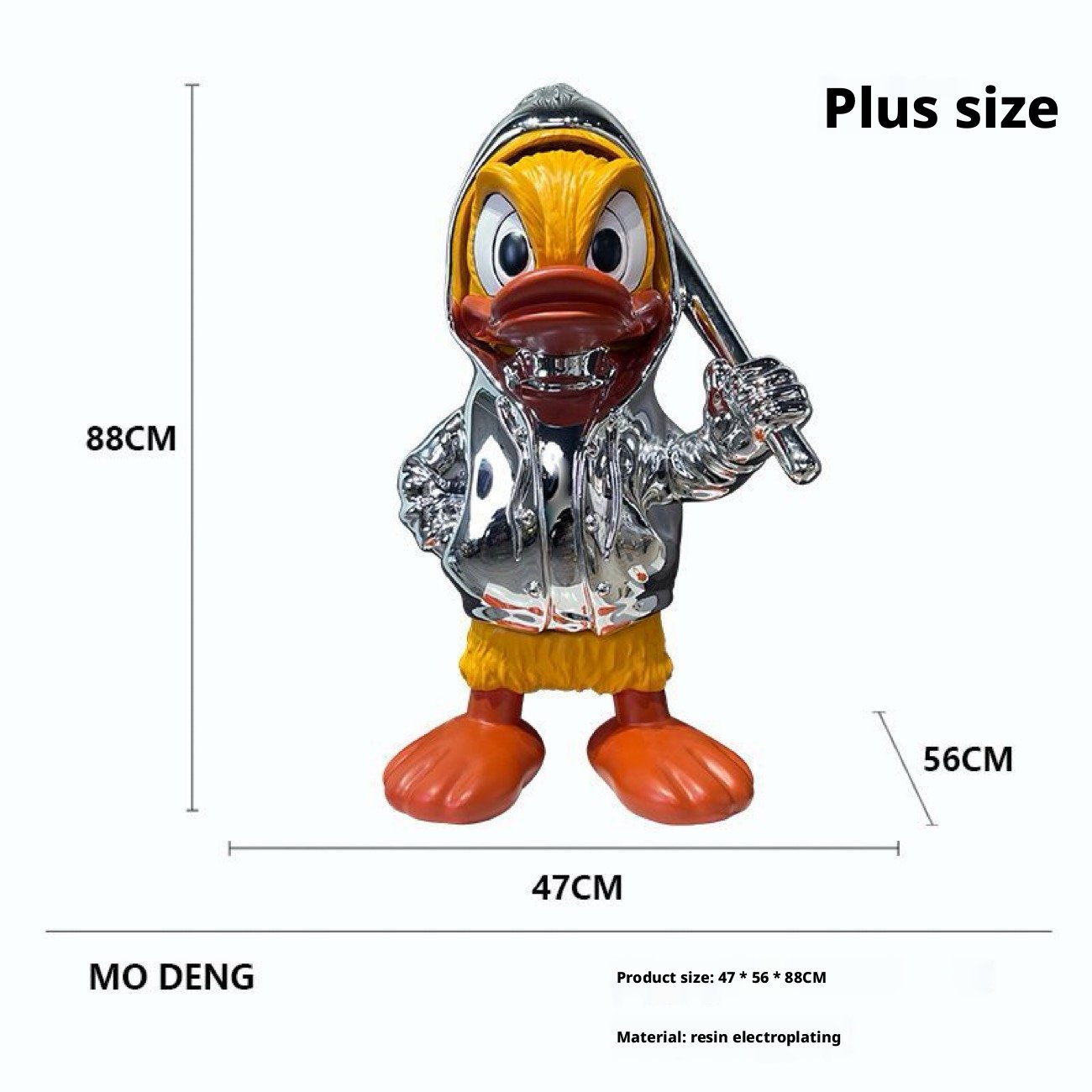 "Streetwise Duckie" – Chrome Urban Figurine - Image 8