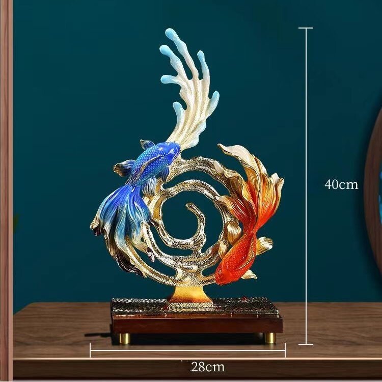 EXQUISITE ORNATE SWIMMING FISH SCULPTURE - Image 8