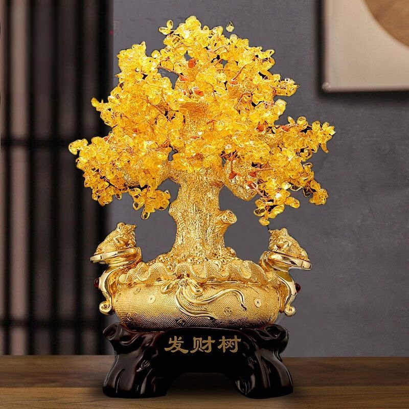 CRYSTAL STONES FENG SHUI FORTUNE MONEY TREE ORNAMENT - Image 6