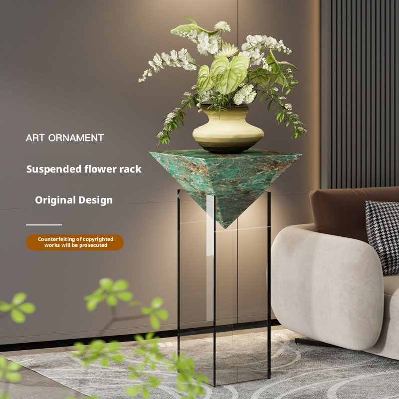 "Modern Times Luxury" Italian-Style Marble Floating Plant Stand – Minimalist Elegance Redefined - Image 5