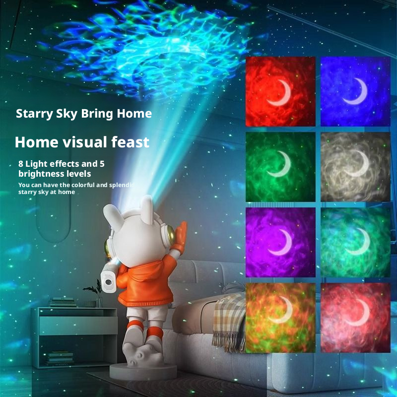 STYLIZED ASTRONAUT SCULPTURE WITH STARRY SKY PROJECTION - Image 4