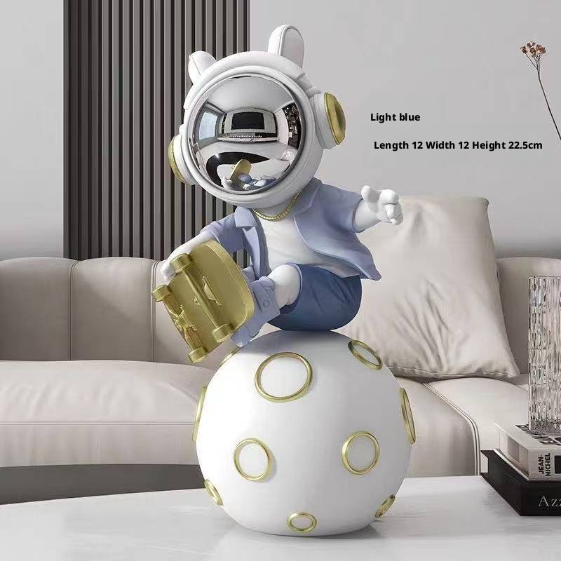 "Stellar Voyager" Astronaut Figurine: Chic Cosmic Decor - Image 7