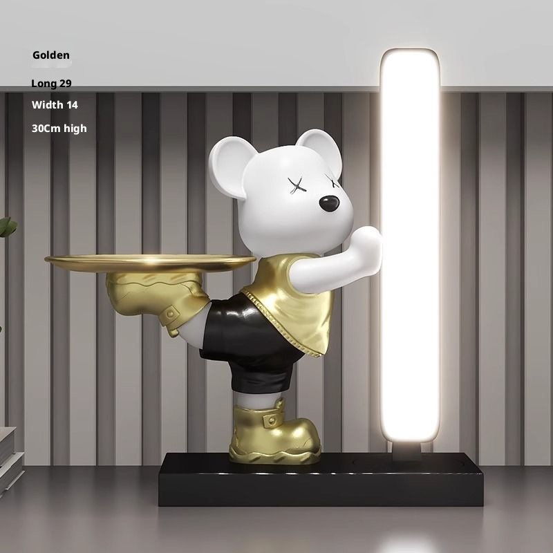 CHARMING BEAR WITH PLATE & LAMP - Image 6