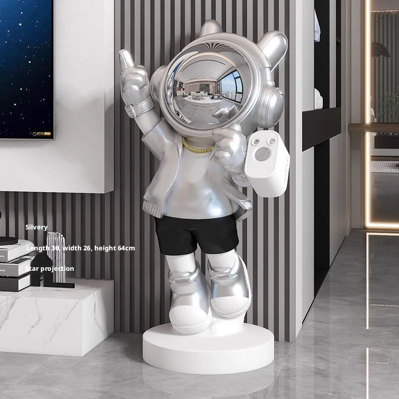 STYLIZED ASTRONAUT SCULPTURE WITH STARRY SKY PROJECTION - Image 5