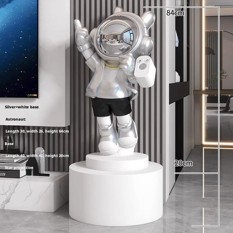 STYLIZED ASTRONAUT SCULPTURE WITH STARRY SKY PROJECTION - Image 6