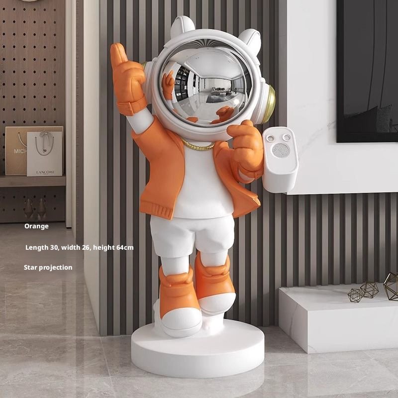 STYLIZED ASTRONAUT SCULPTURE WITH STARRY SKY PROJECTION - Image 9