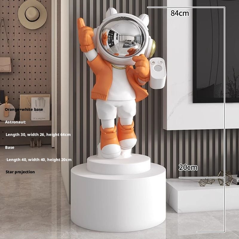 STYLIZED ASTRONAUT SCULPTURE WITH STARRY SKY PROJECTION - Image 10