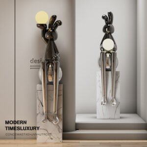 "Modern Times Luxury" Abstract Long-Eared Rabbit Sculpture – Elegant Reception Statement