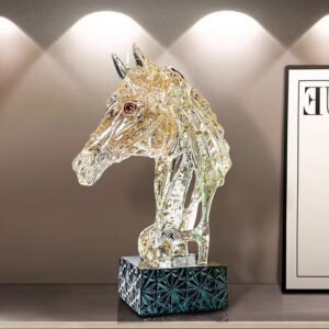 LUXURY ART HORSE CRYSTAL ORNAMENT