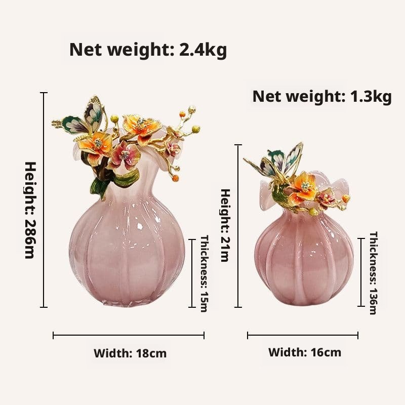 Enamel Floral Vase with Butterfly Motif – Handcrafted Luxury Decor - Image 10