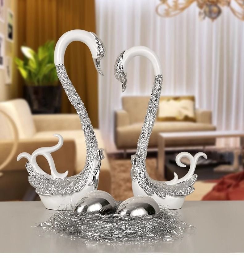 A PAIR OF SWANS WITH NEST AND TWO EGGS - Image 4