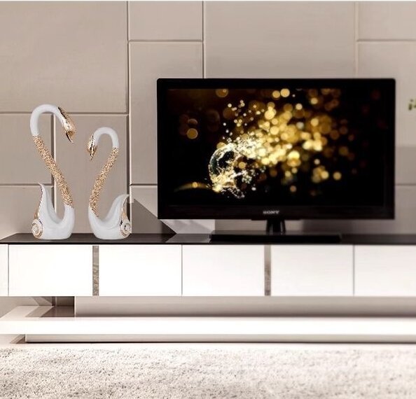 A PAIR OF SWANS WITH NEST AND TWO EGGS - Image 9