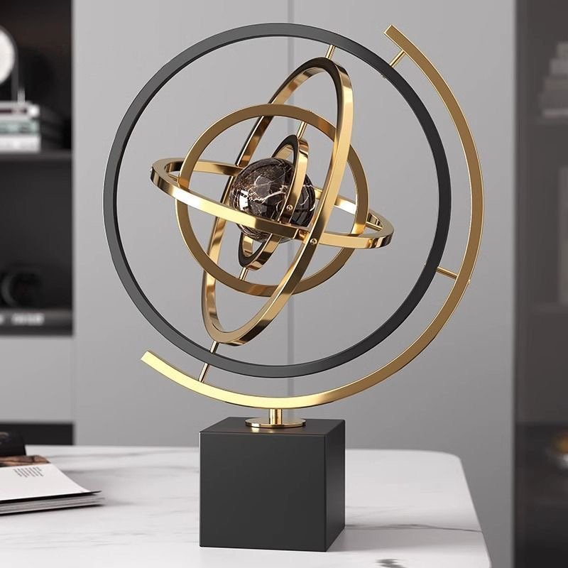 COMMON LUXUTY TELLURION GLOBE ORNAMENT WITH MARBLE BASE - Image 3
