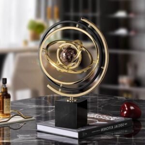 COMMON LUXUTY TELLURION GLOBE ORNAMENT WITH MARBLE BASE