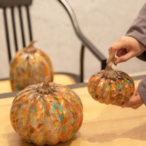 COMMOB LUXURY COLORED GLAZE PUMPKIN ORNAMENT