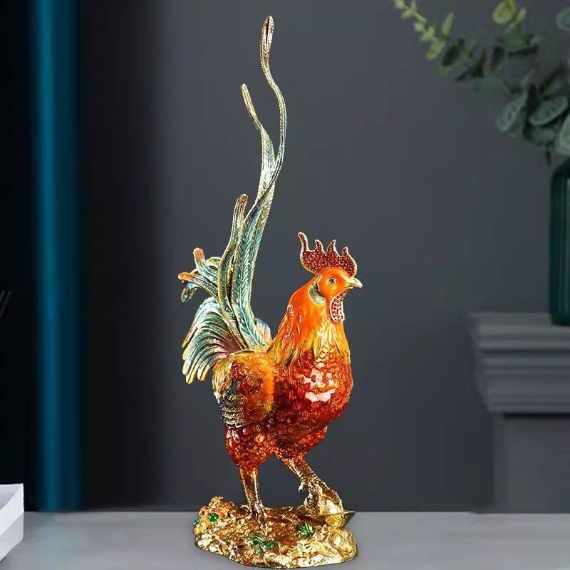 EXQUISITE ORNATE ROOSTER SCULPTURE - Image 3