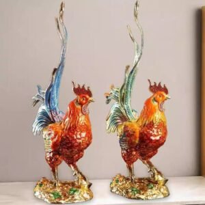 EXQUISITE ORNATE ROOSTER SCULPTURE