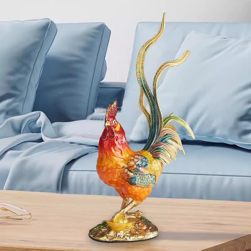 EXQUISITE ORNATE ROOSTER SCULPTURE - Image 4