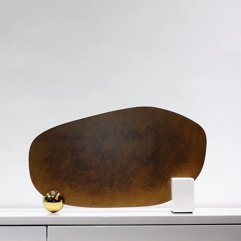 RUST-LIKE METAL ART ORNAMENT WITH MARBLE BASE - Image 5