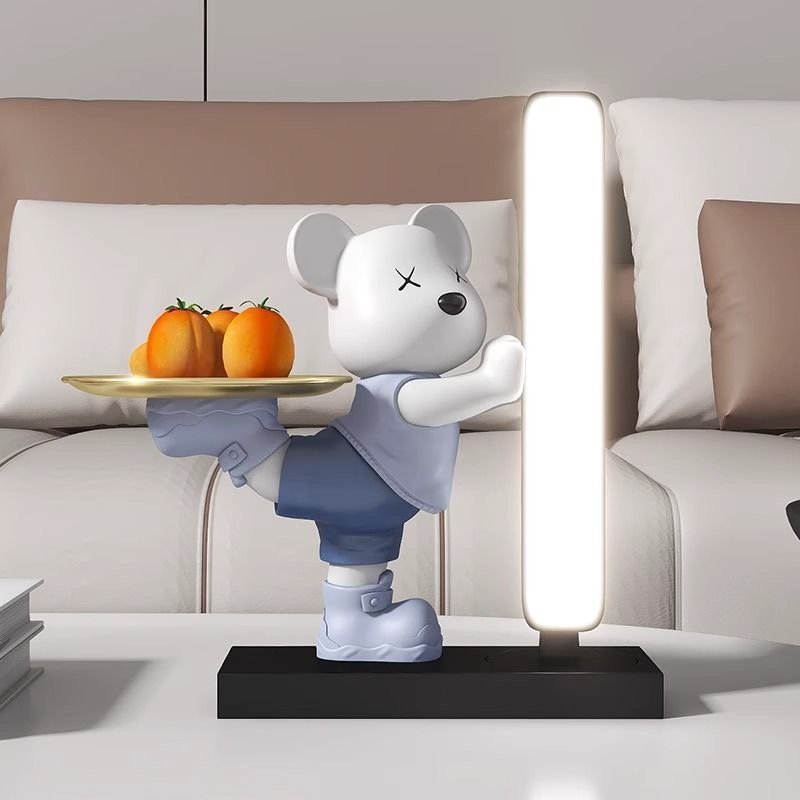 CHARMING BEAR WITH PLATE & LAMP