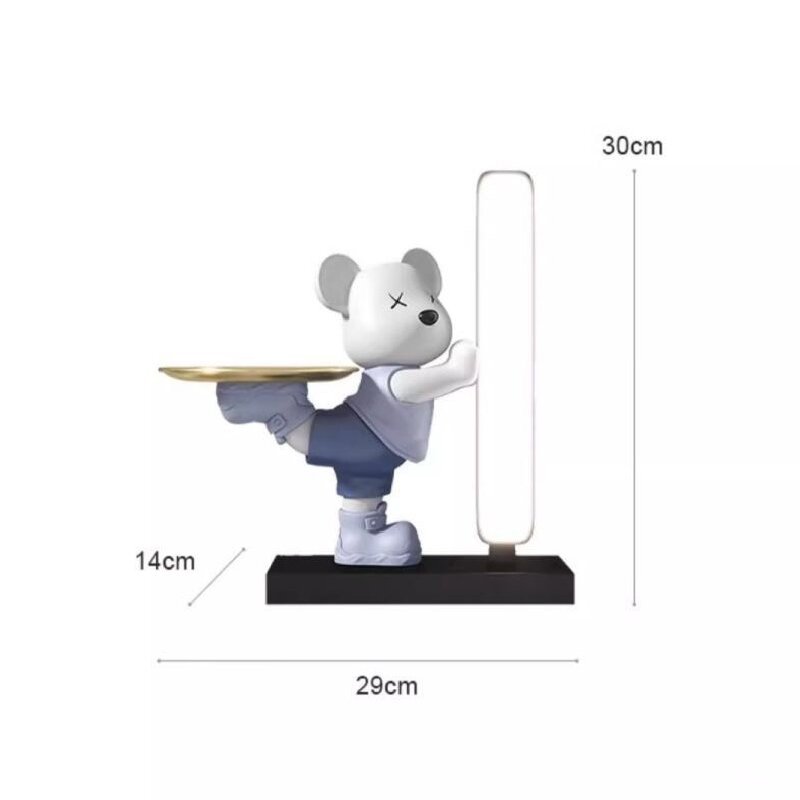CHARMING BEAR WITH PLATE & LAMP - Image 4
