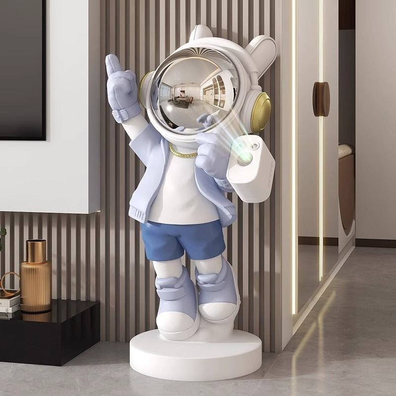 STYLIZED ASTRONAUT SCULPTURE WITH STARRY SKY PROJECTION - Image 3