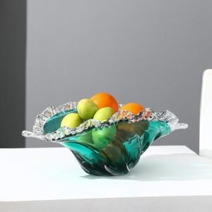 COMMON LUXURY COLORED GLAZE WAVE FRUIT BOWL