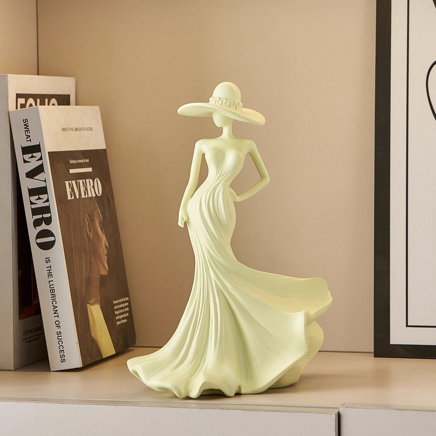 10”ELEGANT RESIN LADY FIGURINE - Image 4
