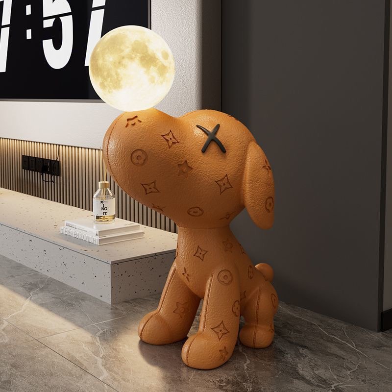 BEAGLE FLOOR SCULPTURE WITH MOON LAMP - Image 3