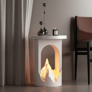 CYLINDRICAL SIDE TABLE FLOOR LAMP