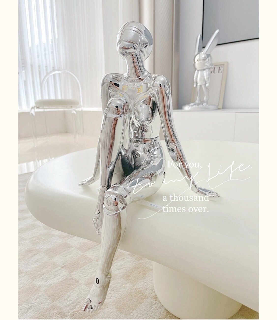 Hajime Sorayama-Inspired Metallic Goddess Sculpture - Image 3