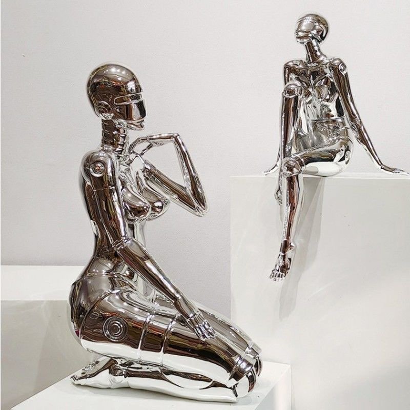 Hajime Sorayama-Inspired Metallic Goddess Sculpture - Image 6
