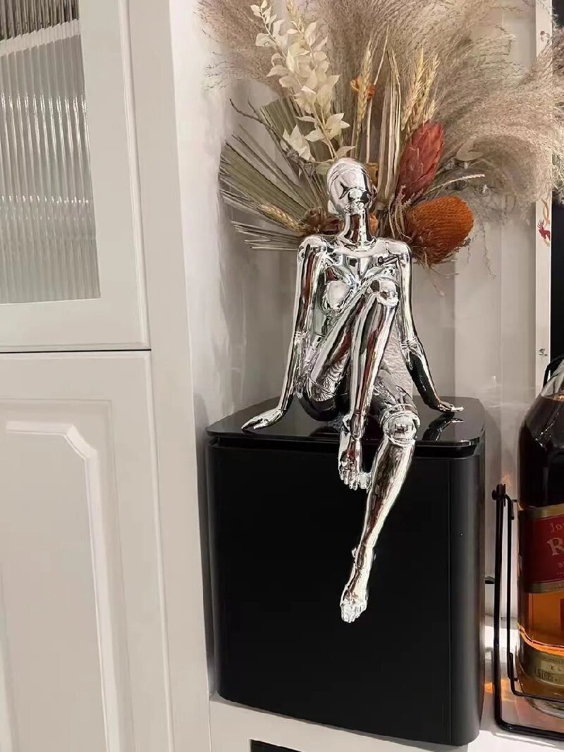 Hajime Sorayama-Inspired Metallic Goddess Sculpture - Image 8