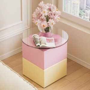 Block-Style Side Table: Playful & Practical Pastel Accent