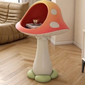 Whimsical Mushroom Side Table with Gradient Top