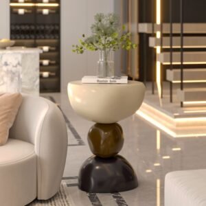 Modern Stacked Hemisphere Side Table: Artistic & Sculptural Home Accent