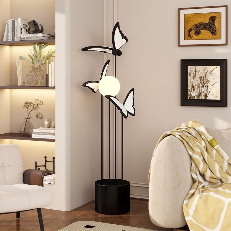 Butterfly Simple Floor Lamp: Elegant 3-Color Dimmable Lighting