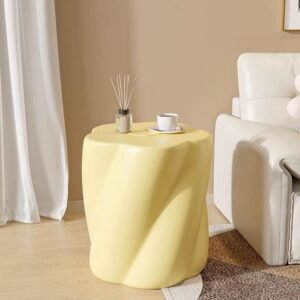 "Twist Hemp" Cotton Candy Side Table: A Cheerful Twist of Style & Function