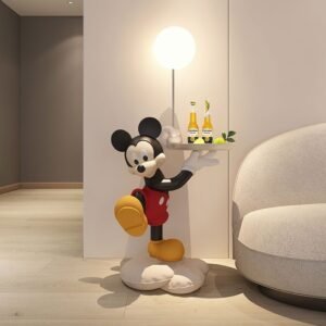 Happy Mickey Mouse Figurine with Tray & Ball Light – Playful & Functional Decor