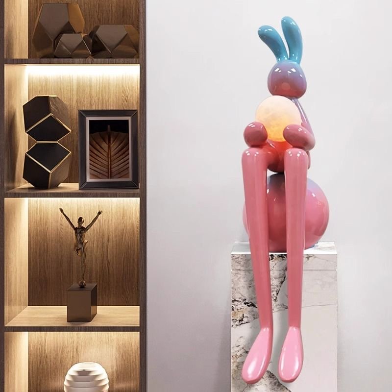 "Modern Times Luxury" Abstract Long-Eared Rabbit Sculpture – Elegant Reception Statement - Image 6