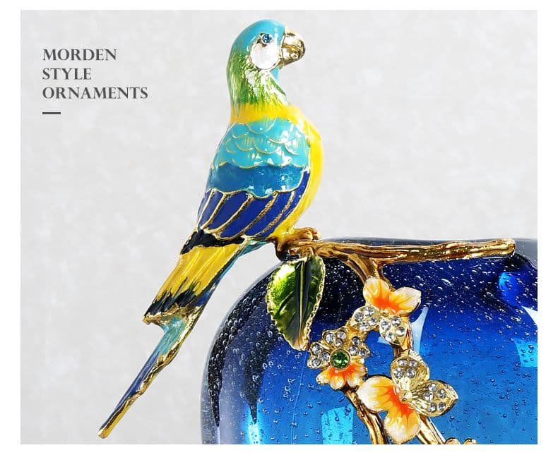 "National Peace" Handcrafted Blue Bird Vase – Artistic Home Decor - Image 8