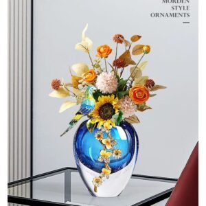 "National Peace" Handcrafted Blue Bird Vase – Artistic Home Decor