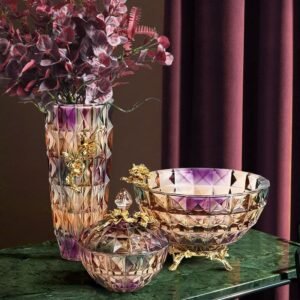 "Aurora" Crystal & Gold Home Decor – Diamond-Cut Elegance