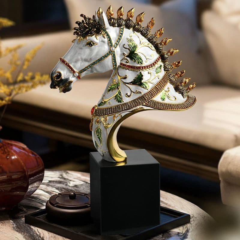 Enamel Horse Bust Ornament – Opulent & Vibrant Décor - Image 4