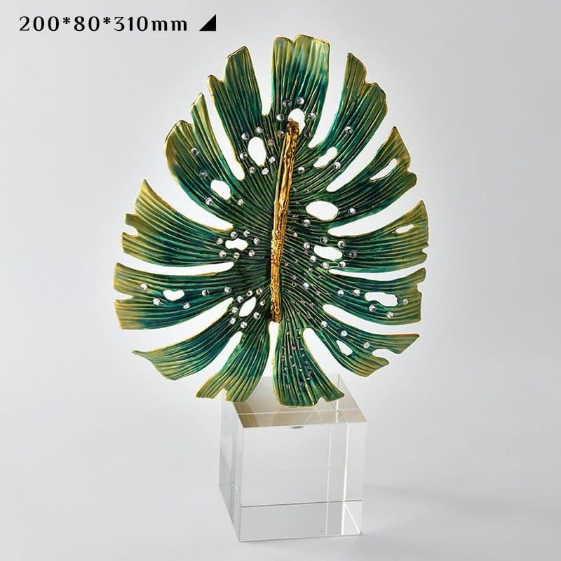 "Enamel Splendor" Crystal Monstera Leaf Sculpture – Elegant Botanical Art - Image 7